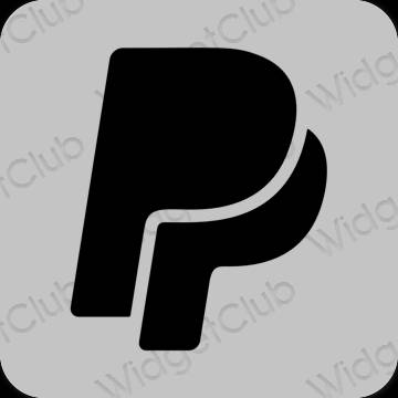 эстетический серый Paypal значки приложений
