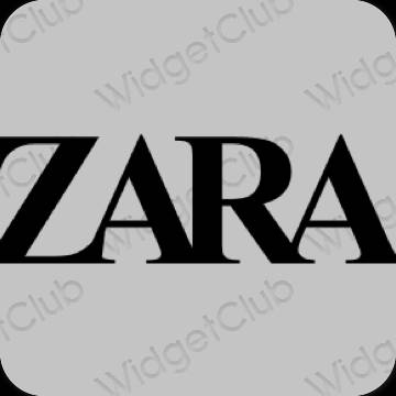Αισθητικός γκρί ZARA εικονίδια εφαρμογών