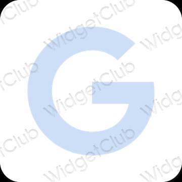 Ესთეტიური პასტელი ლურჯი Google აპლიკაციის ხატები