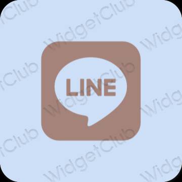 Естетичен пастелно синьо LINE икони на приложения