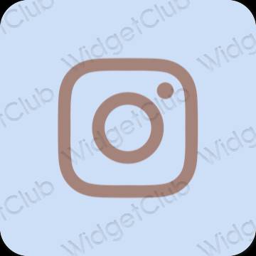 Estetyka pastelowy niebieski Instagram ikony aplikacji