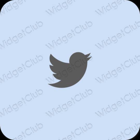 Esthétique bleu pastel Twitter icônes d'application
