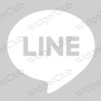 Aesthetic gray LINE app icons