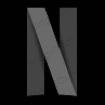Естетски црн Netflix иконе апликација