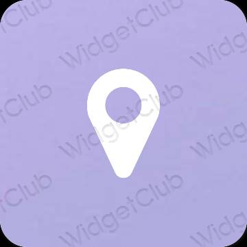 Естетски пастелно плава Map иконе апликација