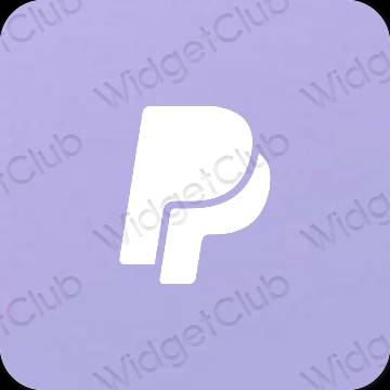 Estetis biru pastel Paypal ikon aplikasi