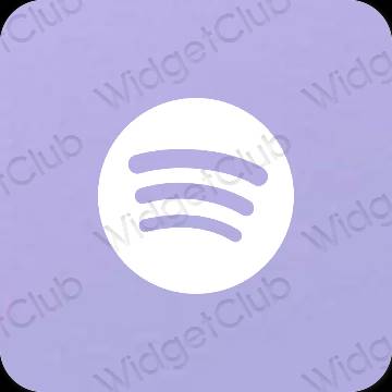 Estetické pastelovo modrá Spotify ikony aplikácií