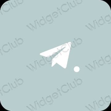 Estetyka Zielony Telegram ikony aplikacji