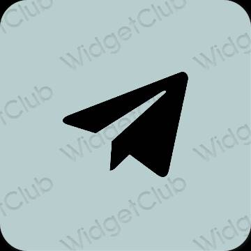 Estético verde Telegram ícones de aplicativos