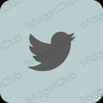 Estetik ungu Twitter ikon aplikasi
