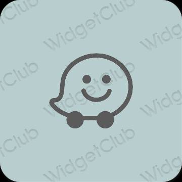 Ästhetisch Violett Waze App-Symbole