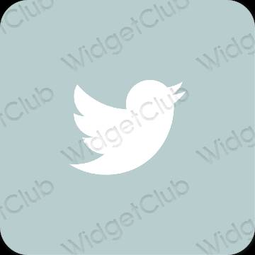 Estetico verde Twitter icone dell'app