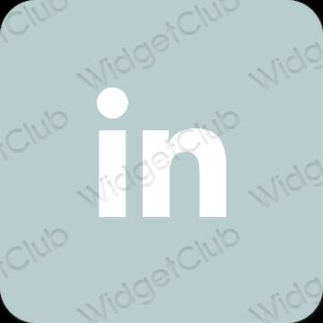 Aesthetic green Linkedin app icons