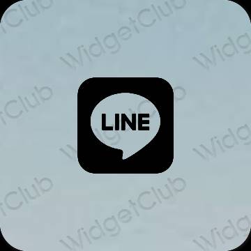 Estetický pastelově modrá LINE ikony aplikací