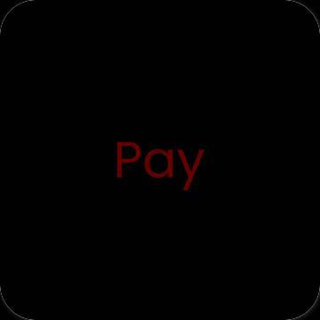 Estetski crno PayPay ikone aplikacija