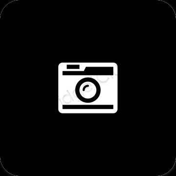Estetické čierna SODA ikony aplikácií