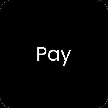 Αισθητικός μαύρος PayPay εικονίδια εφαρμογών
