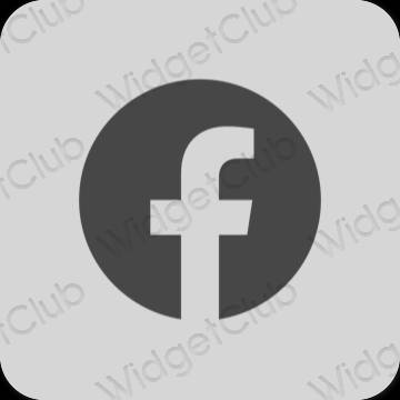 Естетски сива Facebook иконе апликација