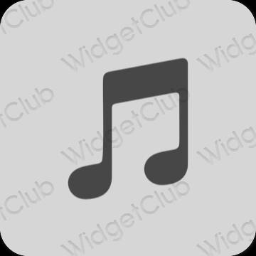 Esthétique grise LINE MUSIC icônes d'application