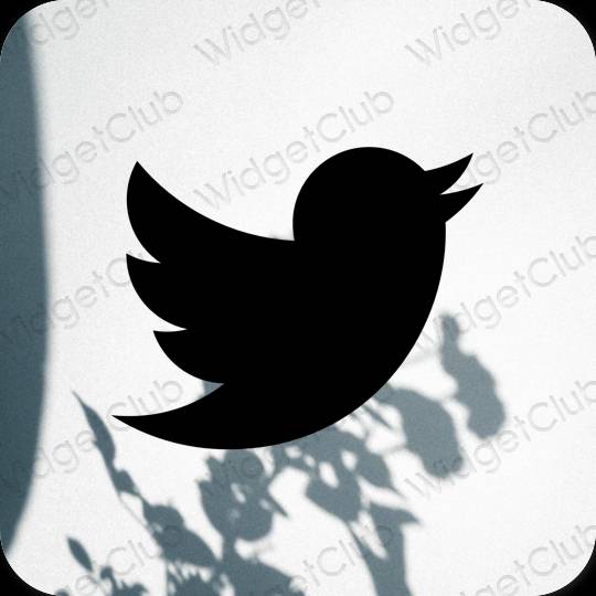 Estetic negru Twitter pictogramele aplicației