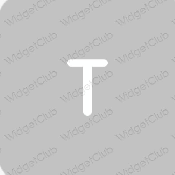 Estetisk grå TikTok app ikoner