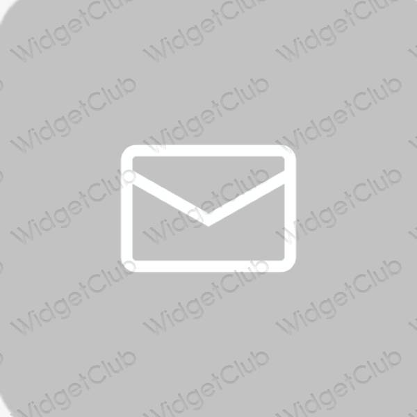Estetický šedá Mail ikony aplikací