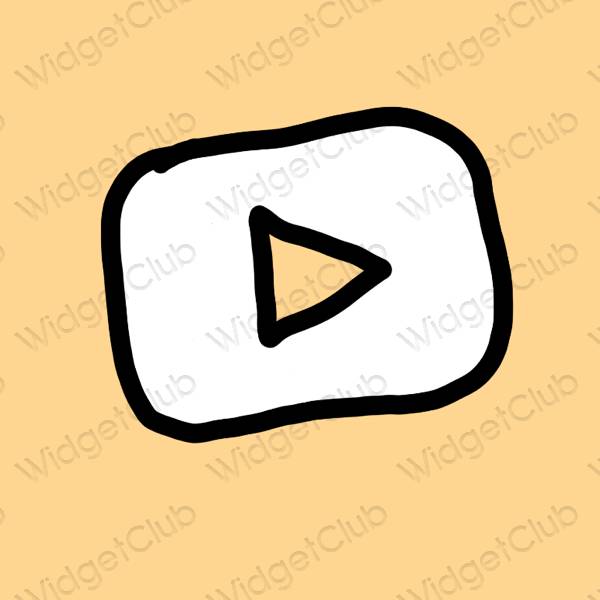 Estético laranja Youtube ícones de aplicativos
