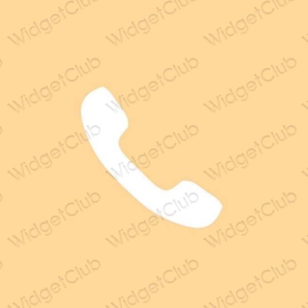 Esthétique orange Phone icônes d'application