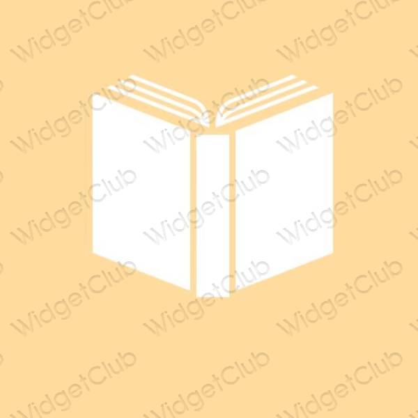 Ästhetisch Orange Books App-Symbole