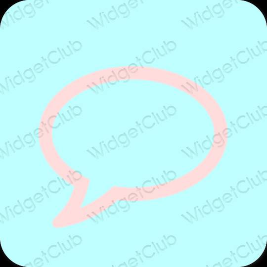 Estetyka pastelowy niebieski Messages ikony aplikacji