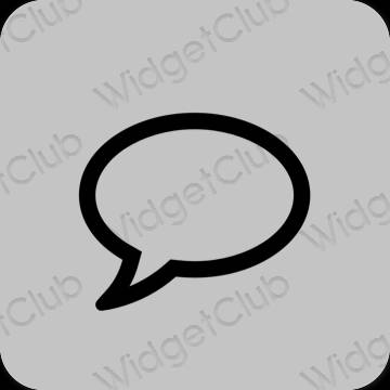Estetic gri Messages pictogramele aplicației