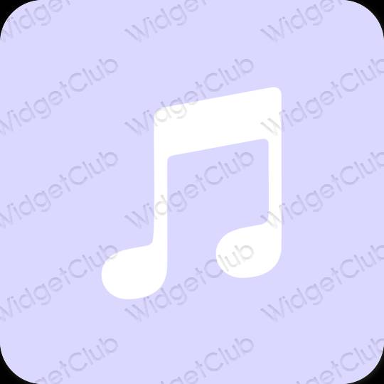 Естетичен пастелно синьо Music икони на приложения