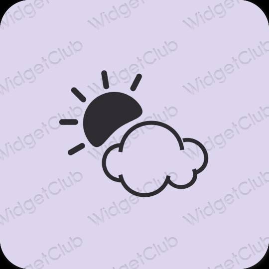 Естетичен лилаво Weather икони на приложения