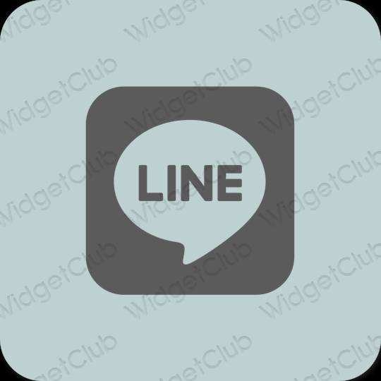 Esthétique vert LINE icônes d'application