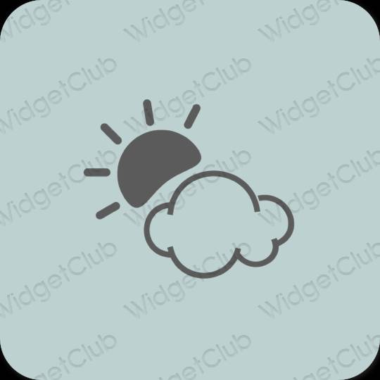 Estetický zelená Weather ikony aplikací