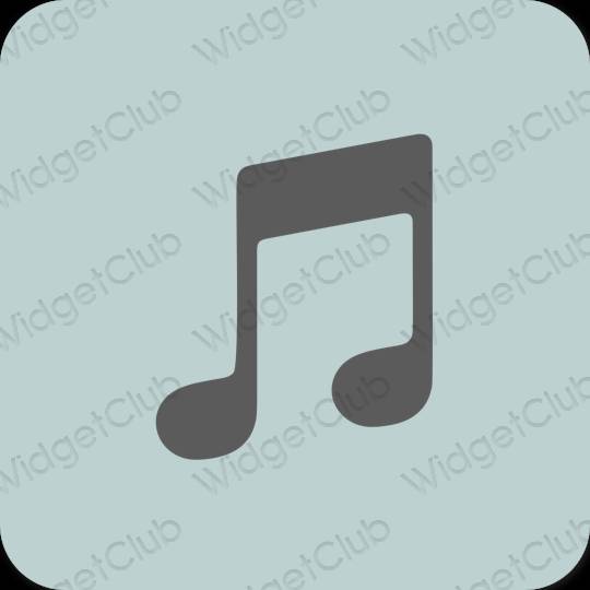 Estético verde Music iconos de aplicaciones