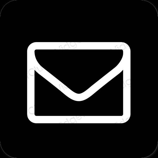 Esthétique noir Mail icônes d'application