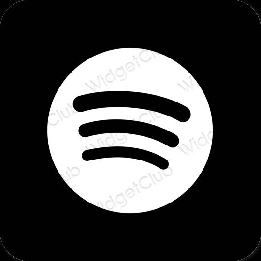 Estetski crno Spotify ikone aplikacija