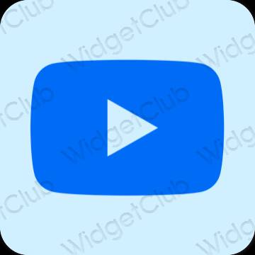 Естетичний пастельний синій Youtube значки програм