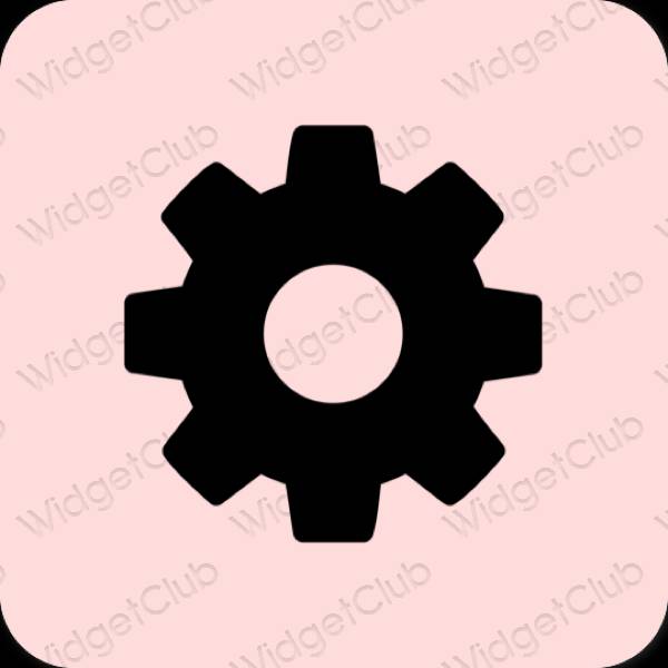 Estético rosa Settings iconos de aplicaciones