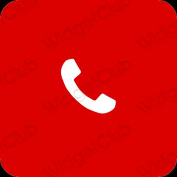 Aesthetic red Phone app icons