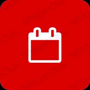 Estetyka czerwony Calendar ikony aplikacji