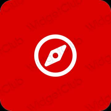 Ästhetisch rot Safari App-Symbole