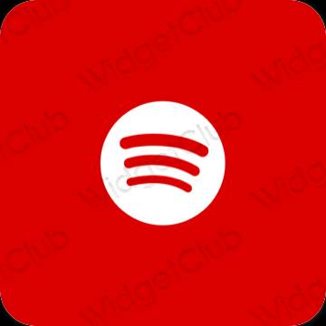 Aesthetic red Spotify app icons