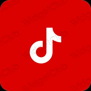 Естетичен червен TikTok икони на приложения
