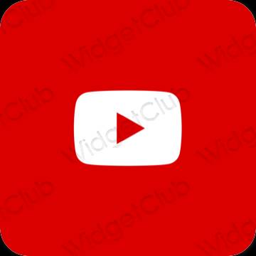 Estetis merah Youtube ikon aplikasi