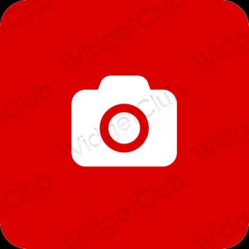 Estético vermelho Camera ícones de aplicativos