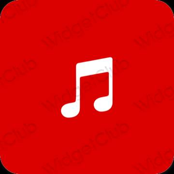 Estetyka czerwony Music ikony aplikacji