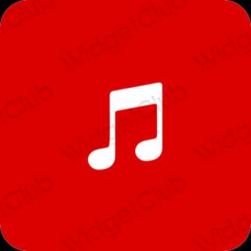 Estetico rosso Music icone dell'app