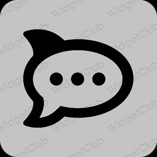 Estético gris Messages iconos de aplicaciones
